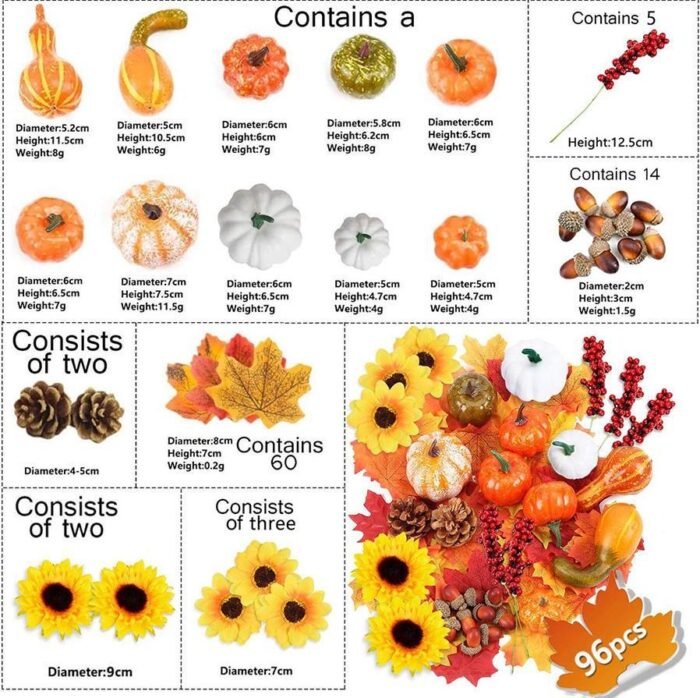 Product Description of Foam Fake Pumpkin Decoration Model Accessory Set - Image 7