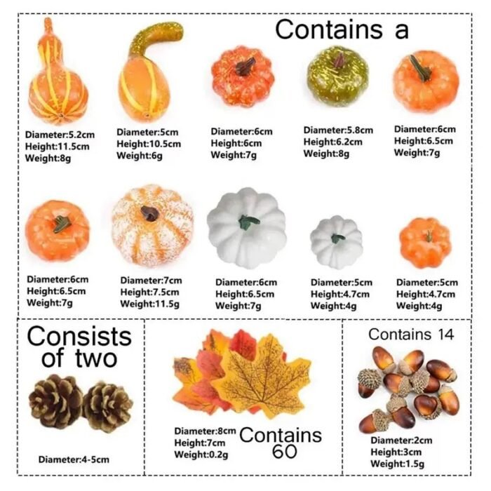 Product Description of Foam Fake Pumpkin Decoration Model Accessory Set - Image 17