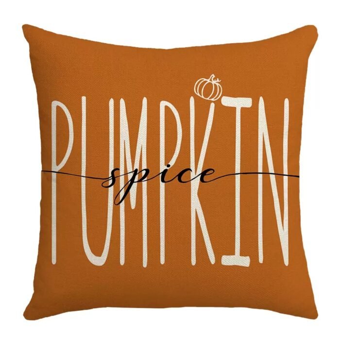 Thanksgiving Autumn Pillow: Pumpkin & Maple Leaf Hand - painted Text Cushion Pillow - Image 8