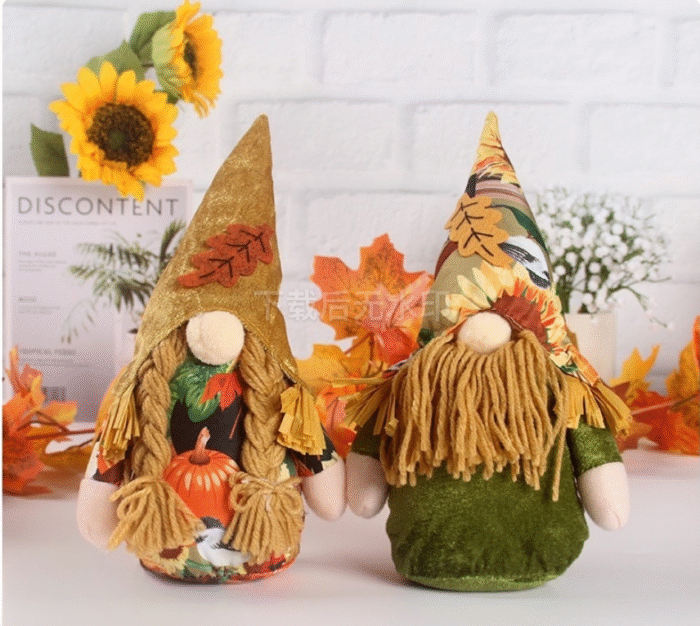 Thanksgiving Pumpkin Faceless Gnome Doll - Image 1