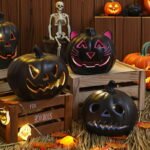 Halloween black and white jack lanterns, with their dual - faced eerie fun, unlock the festive atmosphere!