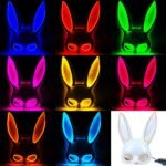 Glowing LED bar party atmosphere props - half-face long-eared rabbit, ghost face, clown for Halloween costume COSPLAY - Image 22