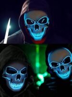 Halloween Skeleton Glowing Mask, a horror and funny full-face LED mask from European and American movies - Image 3