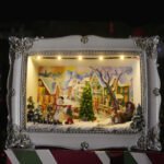 Christmas Scene Lighted Music Box Photo Frame