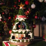 Large Christmas Tree Music Box with Festive Scene